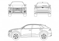 Audi Q8 elevations | FREE AUTOCAD BLOCKS