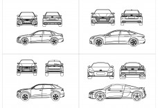 Multiple Audi Elevations | FREE AUTOCAD BLOCKS
