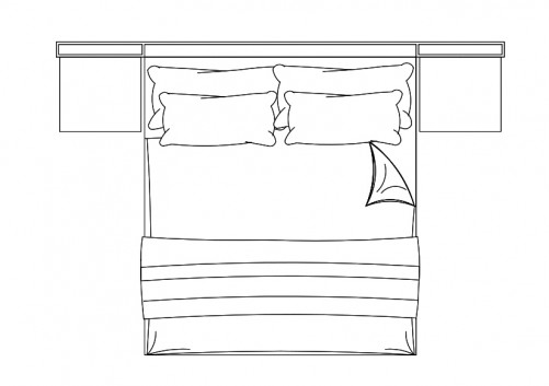 Double Bed Top View Free Cads, Bunk Bed Block Cad