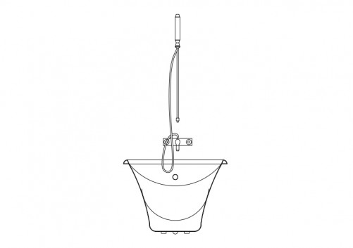 Ablution Spray top view | FREE AUTOCAD BLOCKS