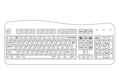 computer keyboard coloring page