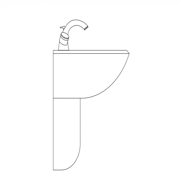 SINK ELEVATION FREE CADS