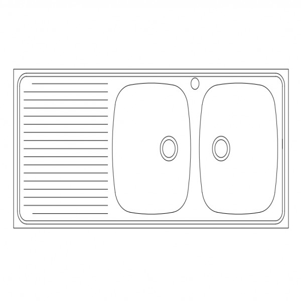 DOUBLE KITCHEN SINK TOP VIEW | FREE CADS