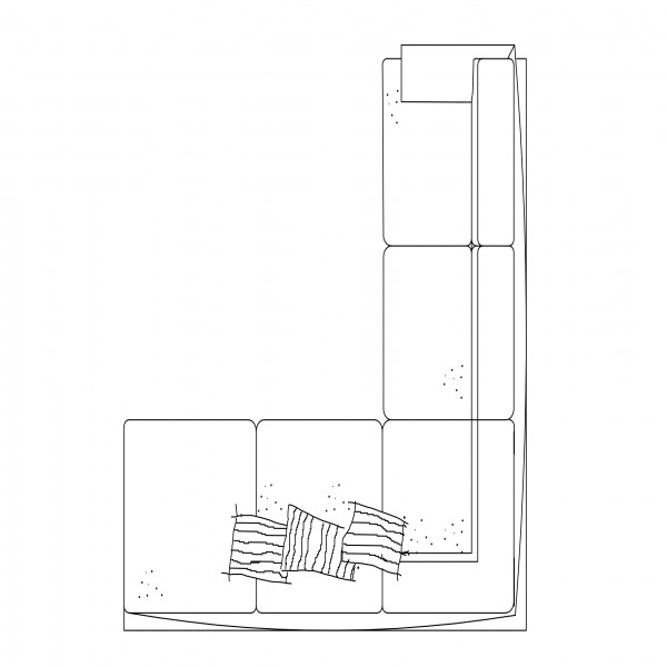 L-SHAPE SOFA TOP VIEW | FREE CADS