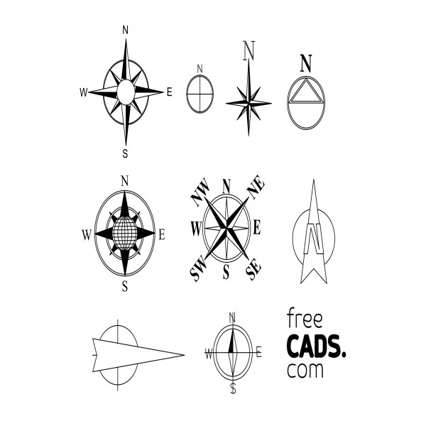 COMPASS ROSE BUNDLE FREE CADS