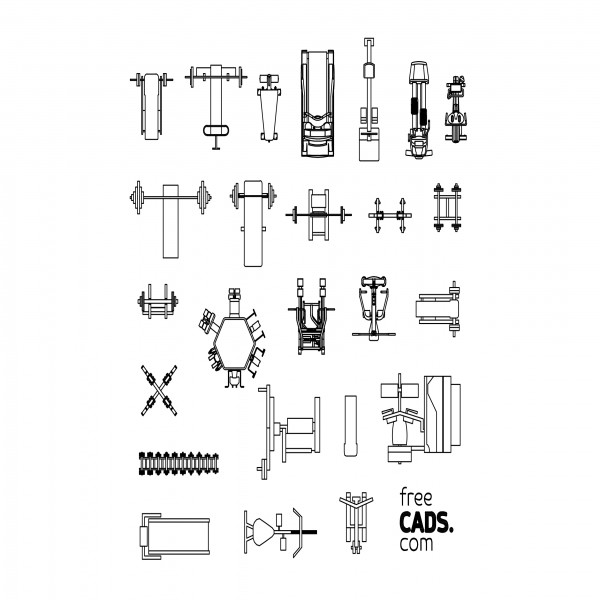 GYM EQUIPMENT BUNDLE FREE CADS
