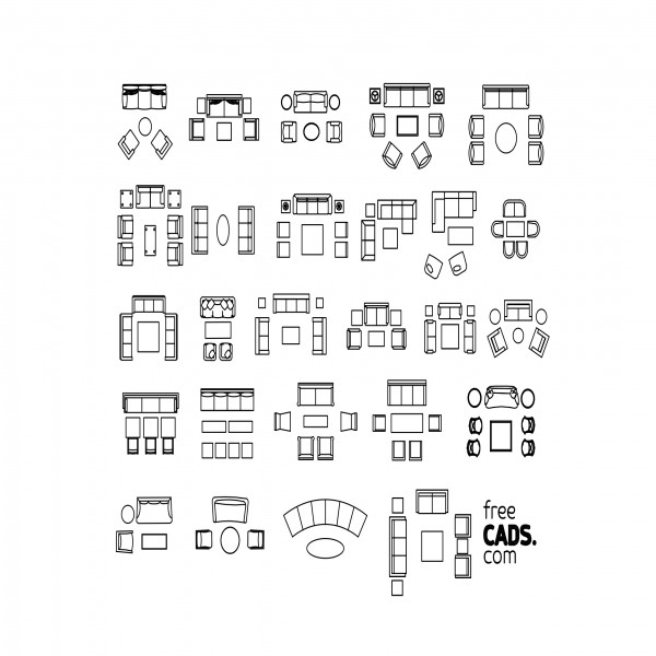 Lounger Sofa Cad Block Baci Living Room