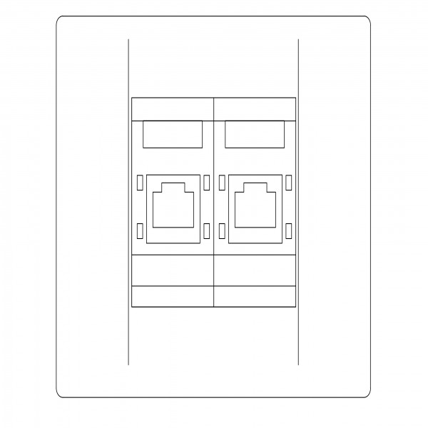 DOUBLE DATA SOCKET ELEVATION FREE CADS