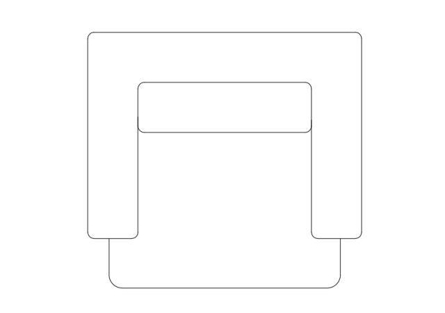 Free Armchair top view CAD Block – DWG, DXF, PDF Format