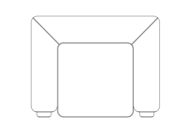 Free Armchair top view CAD Block – DWG, DXF, PDF Format
