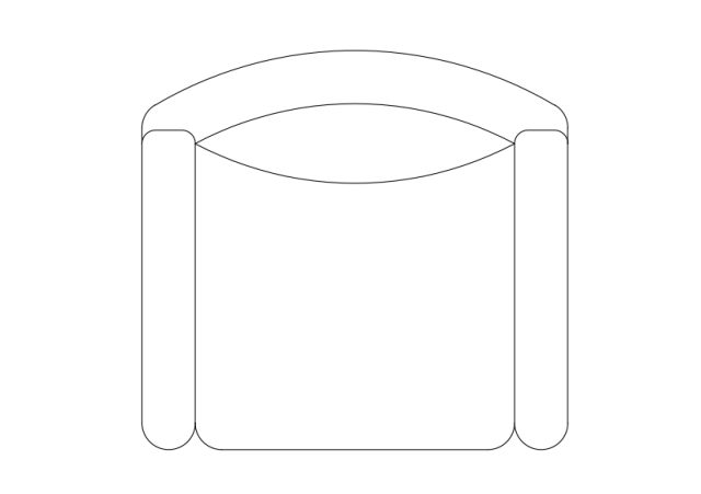 Free Armchair top view CAD Block – DWG, DXF, PDF Format