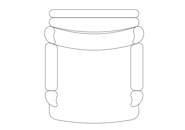 Free Armchair top view CAD Block – DWG, DXF, PDF Format