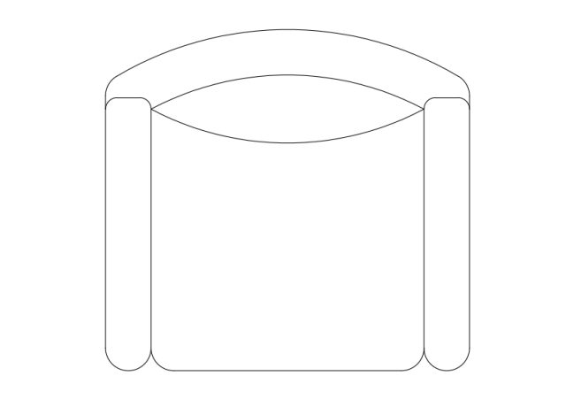 Free Armchair top view CAD Block – DWG, DXF, PDF Format