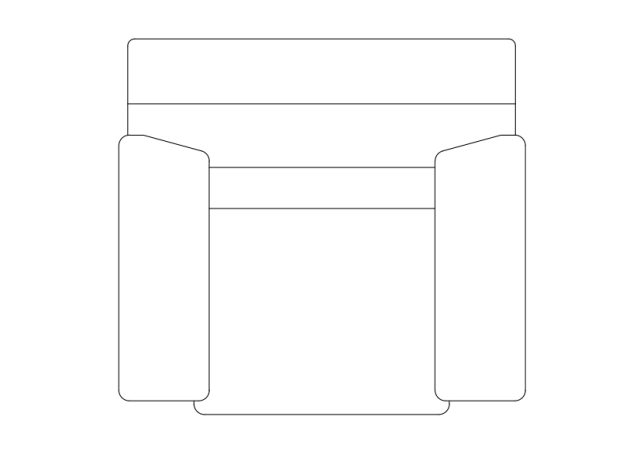 Free Armchair top view CAD Block – DWG, DXF, PDF Format