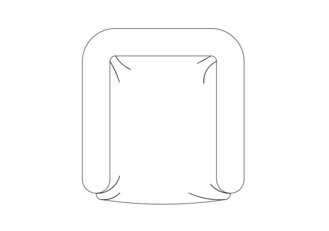 Free Armchair top view CAD Block – DWG, DXF, PDF Format