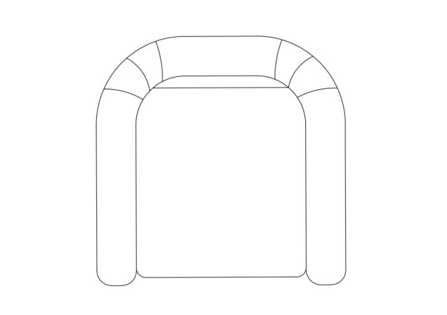 Free Armchair top view CAD Block – DWG, DXF, PDF Format