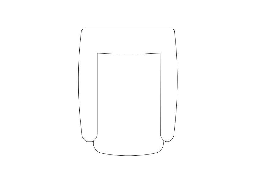 Free Armchair top view CAD Block – DWG, DXF, PDF Format