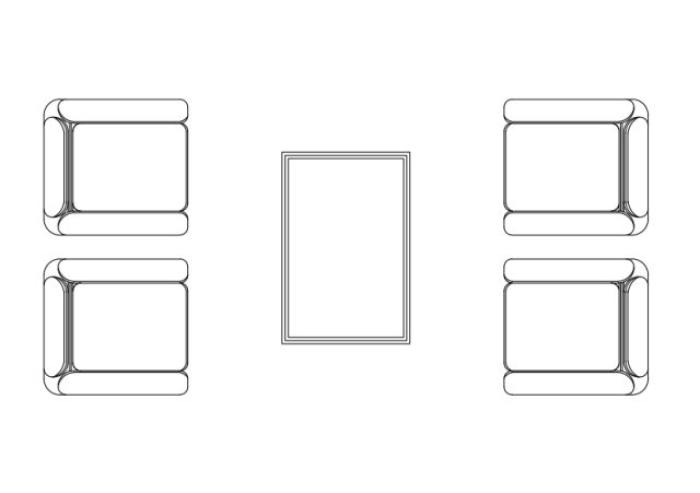 Free Armchairs & table set-up top view CAD Block – DWG, DXF, PDF Format