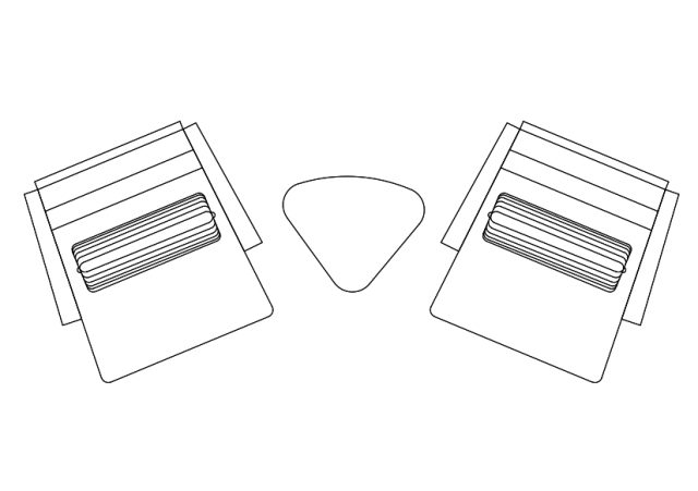 Free Armchairs & table set-up top view CAD Block – DWG, DXF, PDF Format