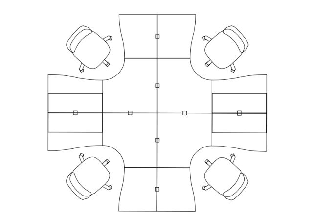 Free Cubicle Set-up top view CAD Block – DWG, DXF, PDF Format
