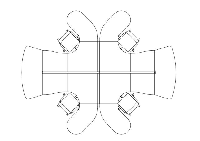 Free Cubicle Set-up top view CAD Block – DWG, DXF, PDF Format