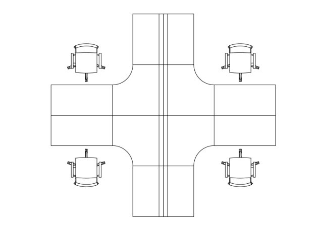 Free Cubicle Set-up top view CAD Block – DWG, DXF, PDF Format