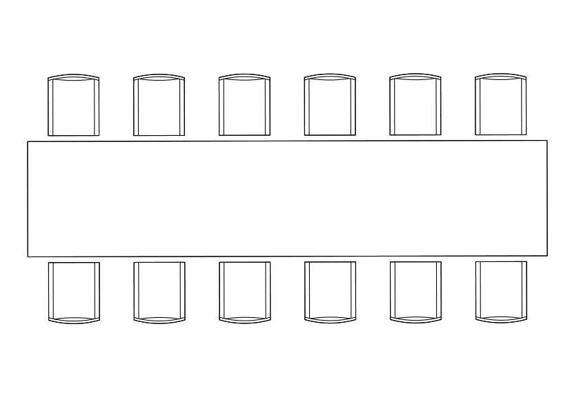 Free Chairs & Dining table set-up top view CAD Block – DWG, DXF, PDF Format