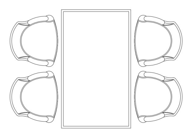 Free Chairs & Dining table set-up top view CAD Block – DWG, DXF, PDF Format
