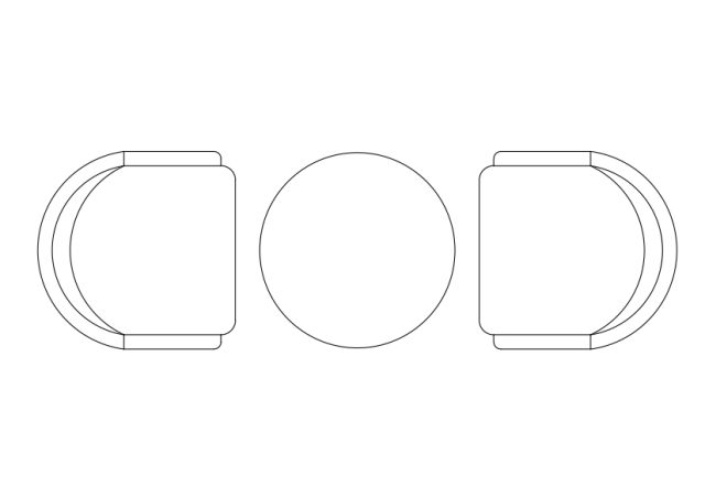 Free Chairs & Dining table set-up top view CAD Block – DWG, DXF, PDF Format