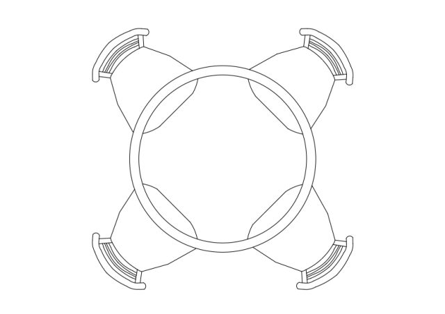 Free Chairs & Dining table set-up top view CAD Block – DWG, DXF, PDF Format