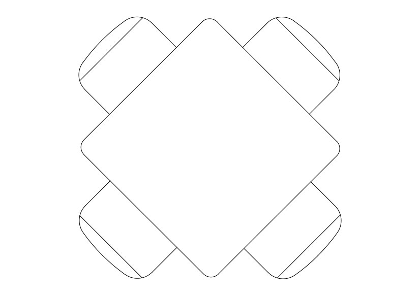 Free Chairs & Dining table set-up top view CAD Block – DWG, DXF, PDF Format