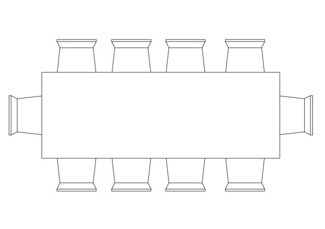 Free Chairs & Dining table set-up top view CAD Block – DWG, DXF, PDF Format