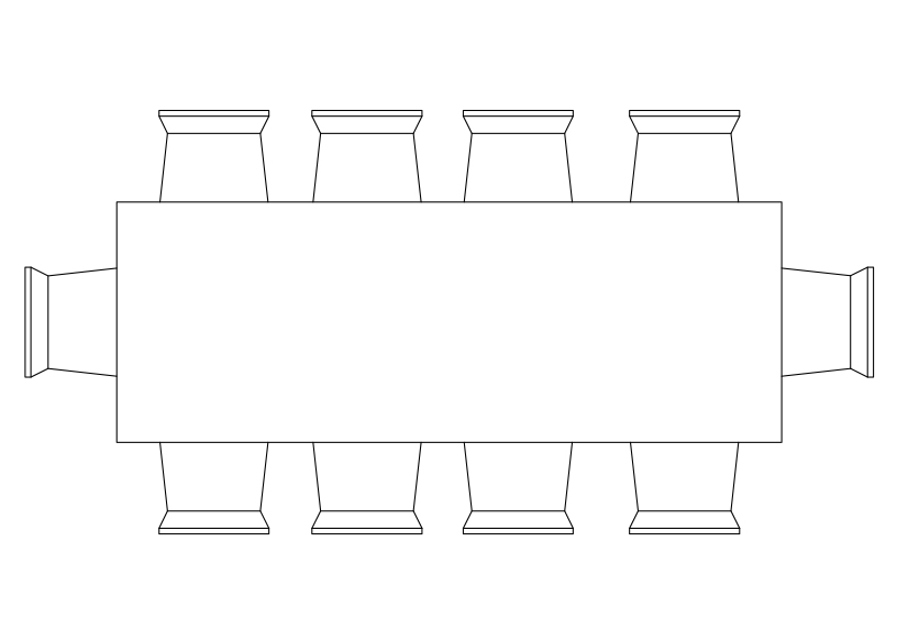 Free Chairs & Dining table set-up top view CAD Block – DWG, DXF, PDF Format
