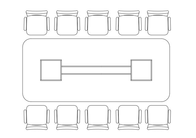 Free Chairs & Dining table set-up top view CAD Block – DWG, DXF, PDF Format