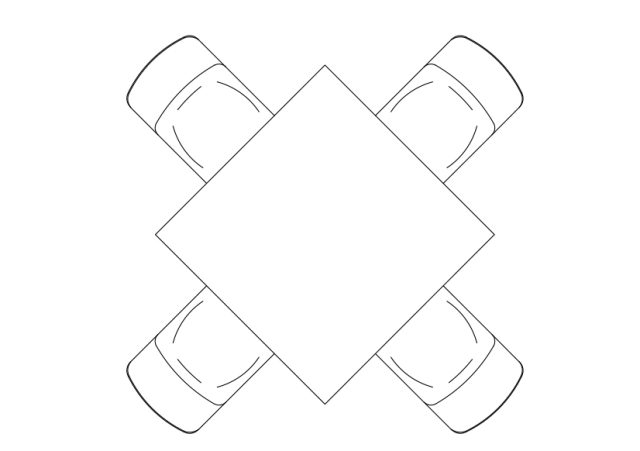 Free Chairs & Dining table set-up top view CAD Block – DWG, DXF, PDF Format
