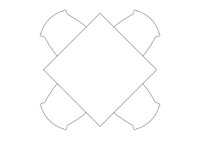 Free Chairs & Dining table set-up top view CAD Block – DWG, DXF, PDF Format
