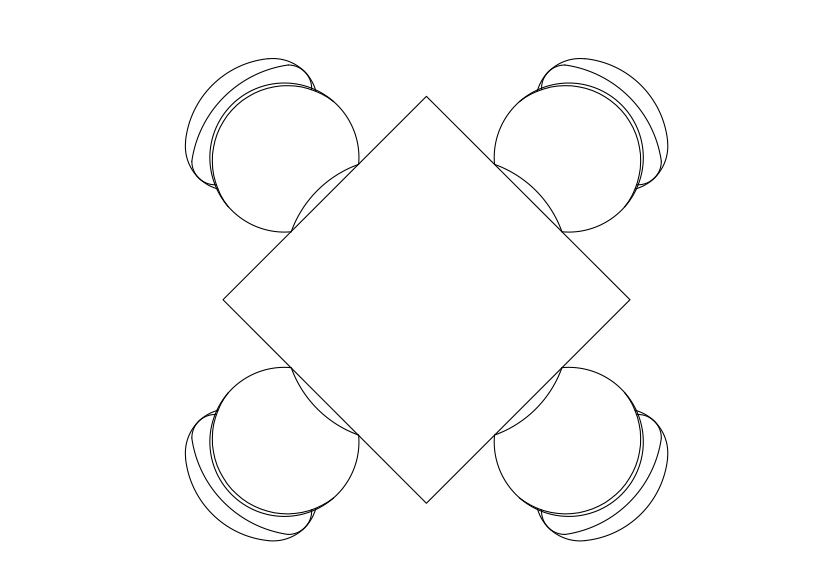 Free Chairs & Dining table set-up top view CAD Block – DWG, DXF, PDF Format