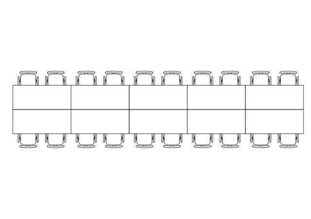 Free Chairs & Meeting table set-up top view CAD Block – DWG, DXF, PDF Format