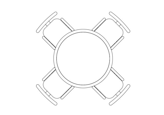 Free Chairs & Meeting table set-up top view CAD Block – DWG, DXF, PDF Format