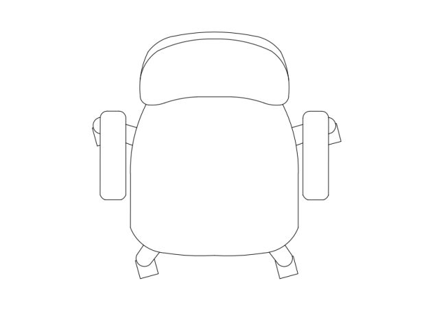 Free Office Chair top view CAD Block – DWG, DXF, PDF Format