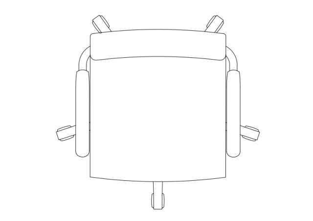 Free Office Chair top view CAD Block – DWG, DXF, PDF Format
