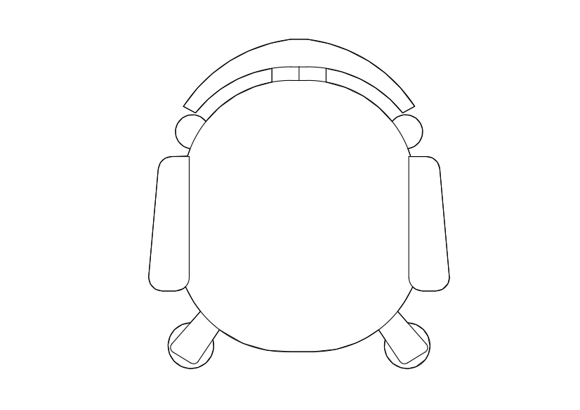 Free Office Chair top view CAD Block – DWG, DXF, PDF Format