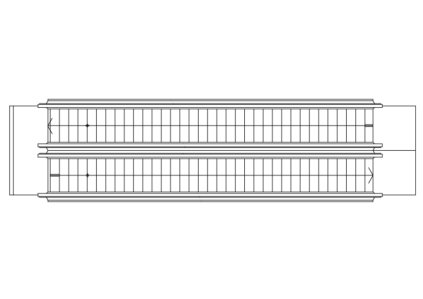 Free Double Escalator Top View CAD Block – DWG, DXF, PDF Format