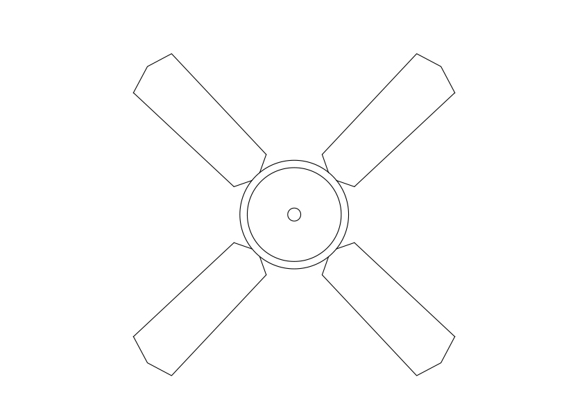 Free Fan Top View CAD Block – DWG, DXF, PDF Format