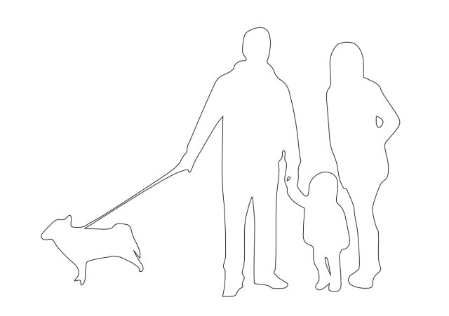 Free Family Standing Elevation CAD Block – DWG, DXF, PDF Format