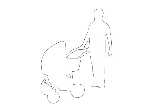 Free Person Walking Elevation CAD Block – DWG, DXF, PDF Format