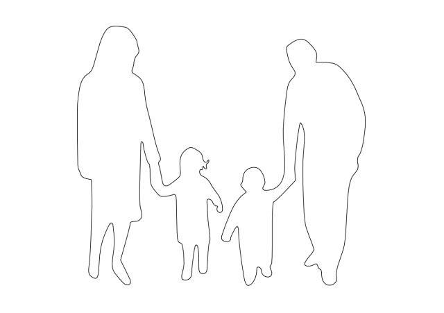 Free Family Standing Elevation CAD Block – DWG, DXF, PDF Format