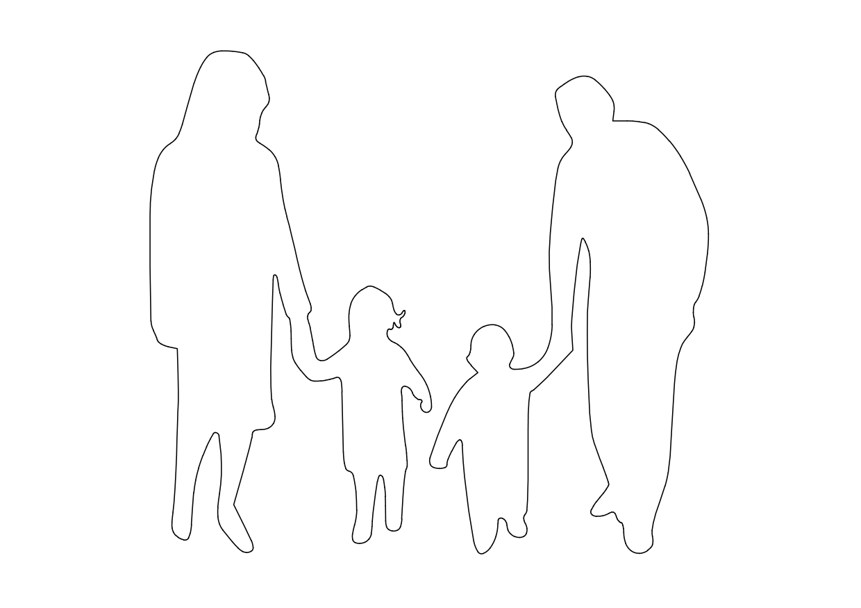 Free Family Standing Elevation CAD Block – DWG, DXF, PDF Format