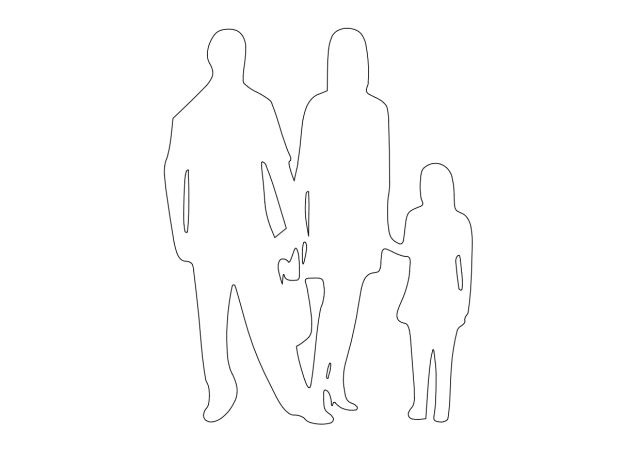 Free People Standing Elevation CAD Block – DWG, DXF, PDF Format