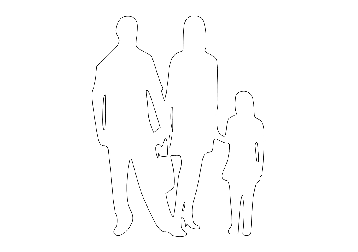 Free People Standing Elevation CAD Block – DWG, DXF, PDF Format